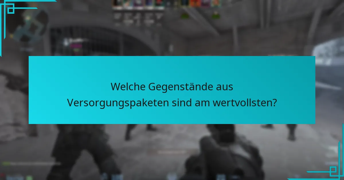 Welche Gegenstände aus Versorgungspaketen sind am wertvollsten?