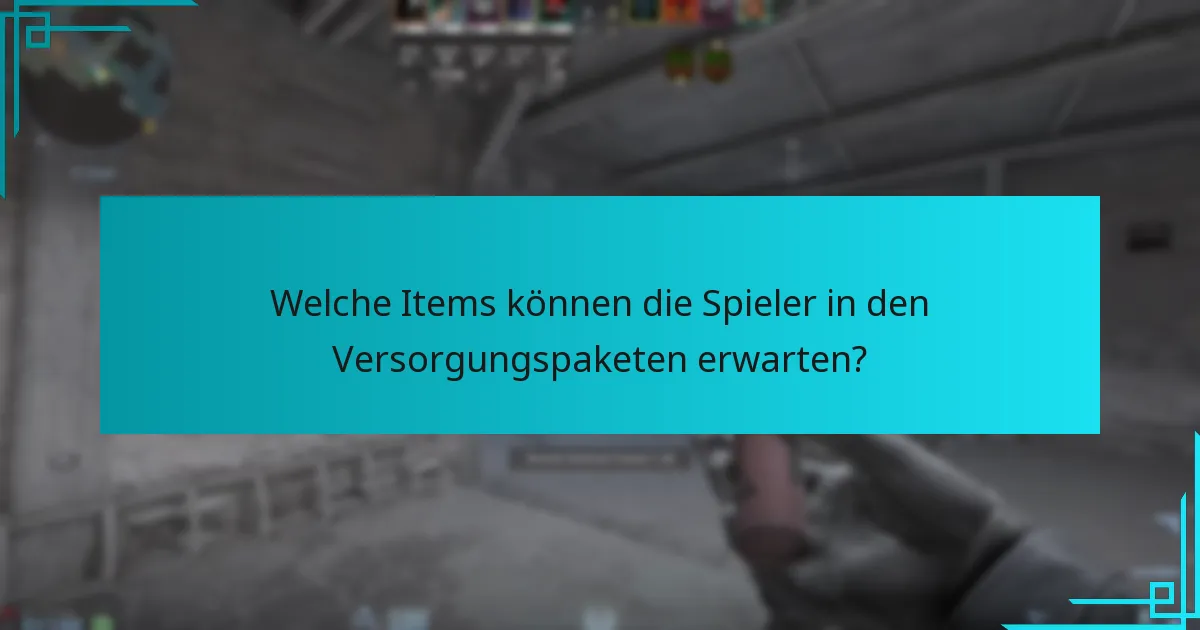 Wie können die Spieler Items aus Versorgungspaketen effektiv nutzen?