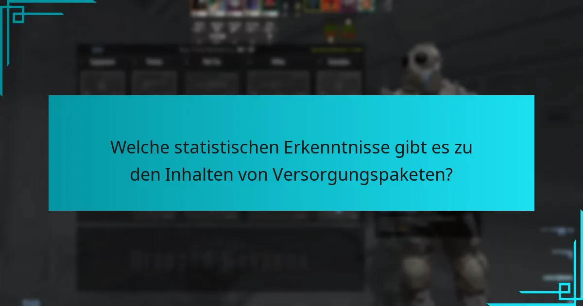 Welche statistischen Erkenntnisse gibt es zu den Inhalten von Versorgungspaketen?