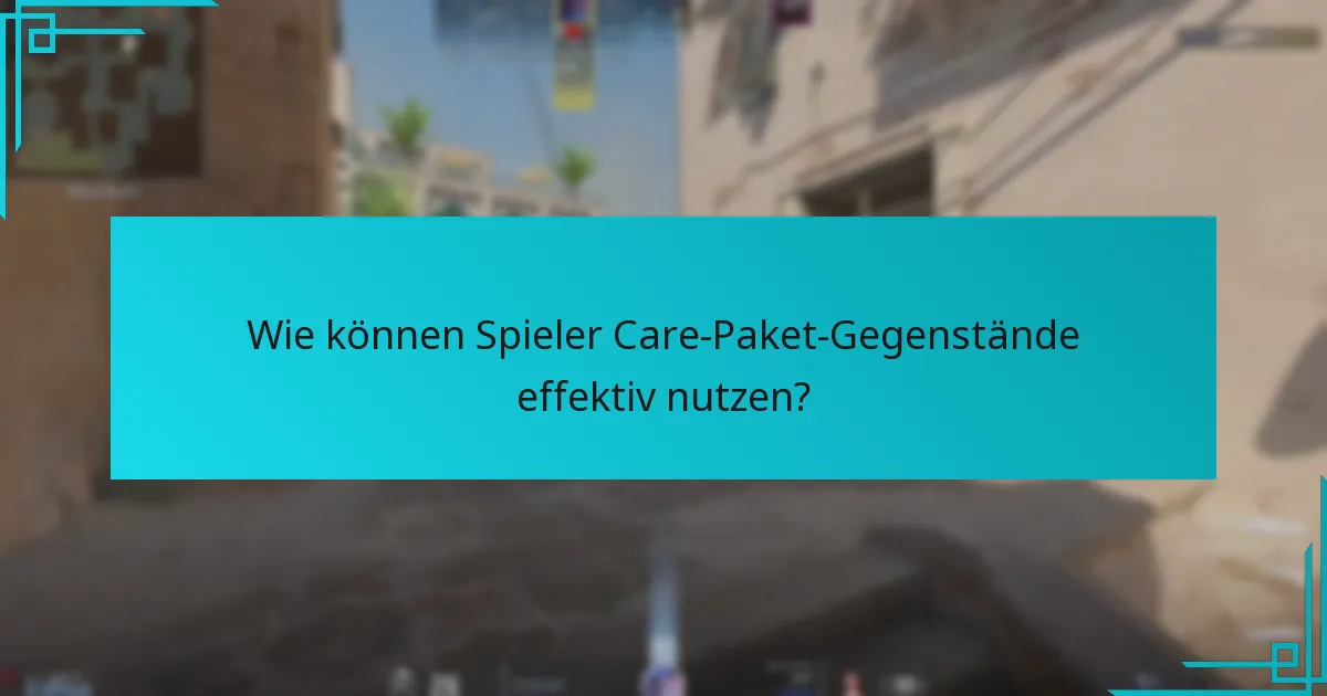 Wie können Spieler Care-Paket-Gegenstände effektiv nutzen?